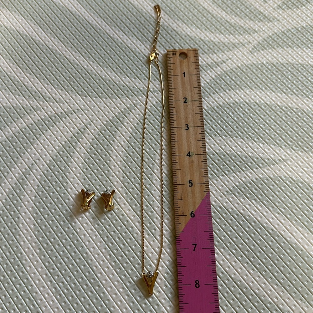 YSL necklace and clip on earrings